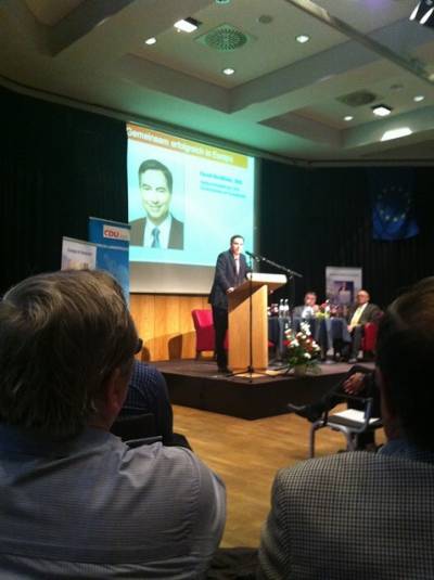 McAllister in Langenfeld bei einer Wahlkampfveranstaltung